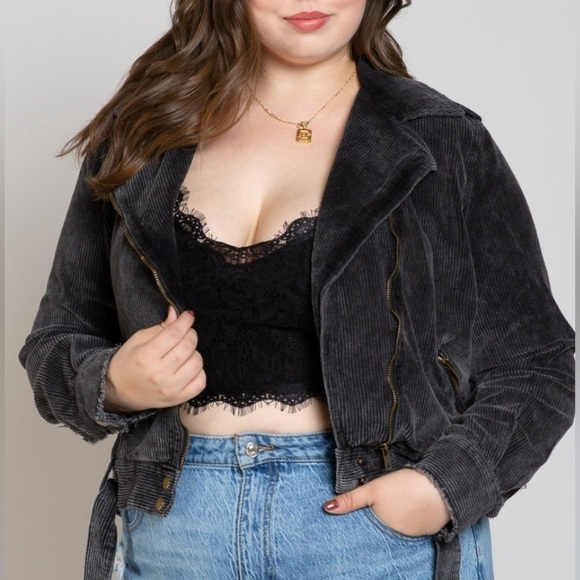 POL Jackets & Blazers - Nwt -Plus Size- Women’s POL Moto Corduroy Jacket - Black - 2XL, 3XL